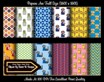 DIGITAL SCRAPBOOKING CLIPART - Monster Street Scrap Papers