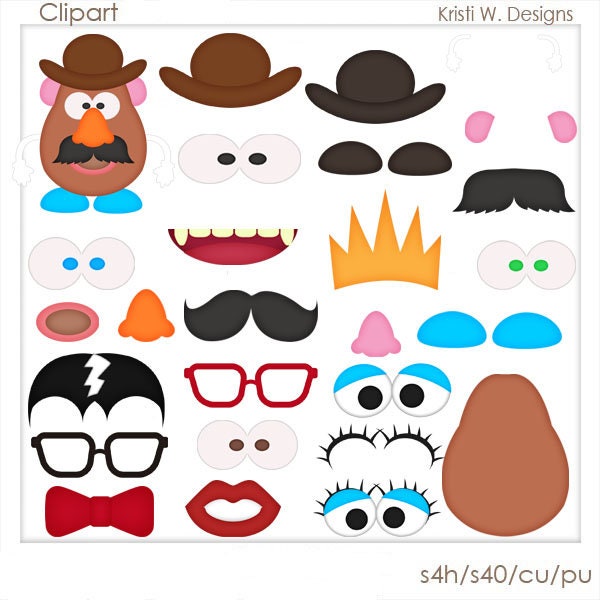 DIGITAL SCRAPBOOKING CLIPART Mr Potato Head Exclusivo Etsy Espa a