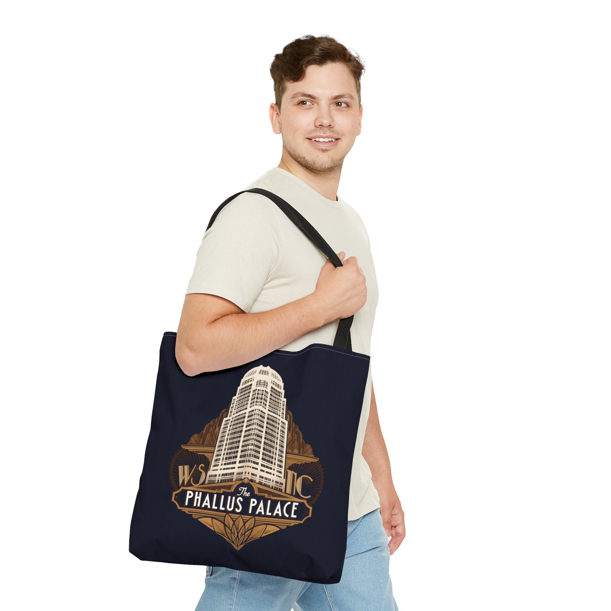 The Phallus Palace Art Deco Style Navy Blue and Gold High-quality