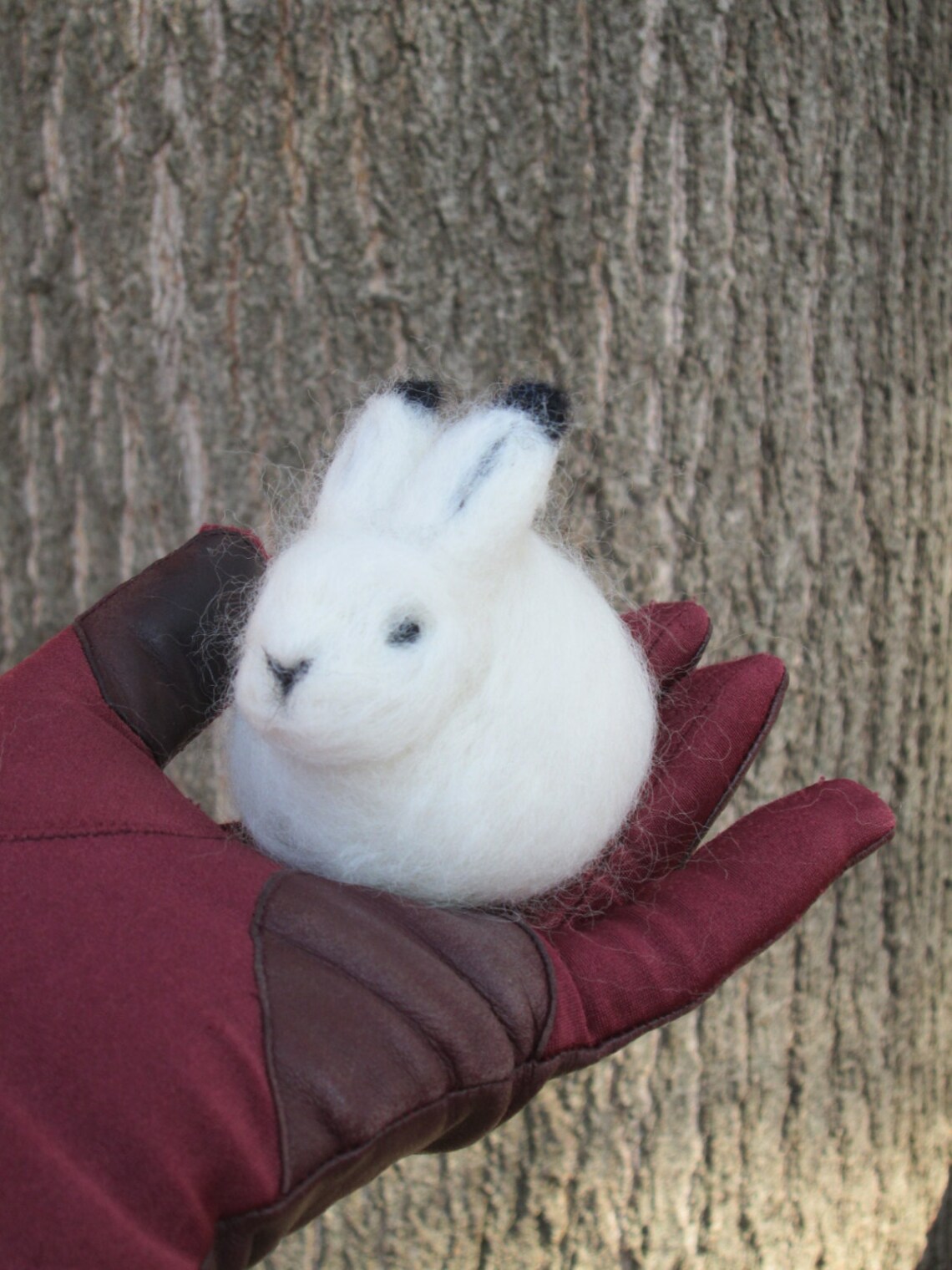 Needle Felted Arctic Hare Woodland Animal Christmas Decor - Etsy