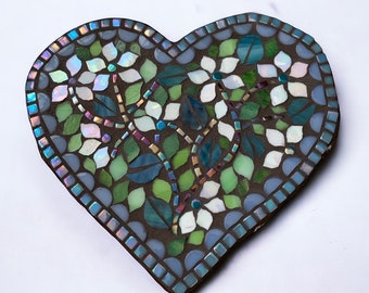 Mosaic Heart, Flower Art, Heart Art, Great Gift Idea