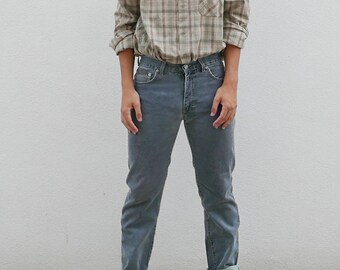 Vintage Jeans 80's style size Large straight leg and high waist OOAK Made in Italy