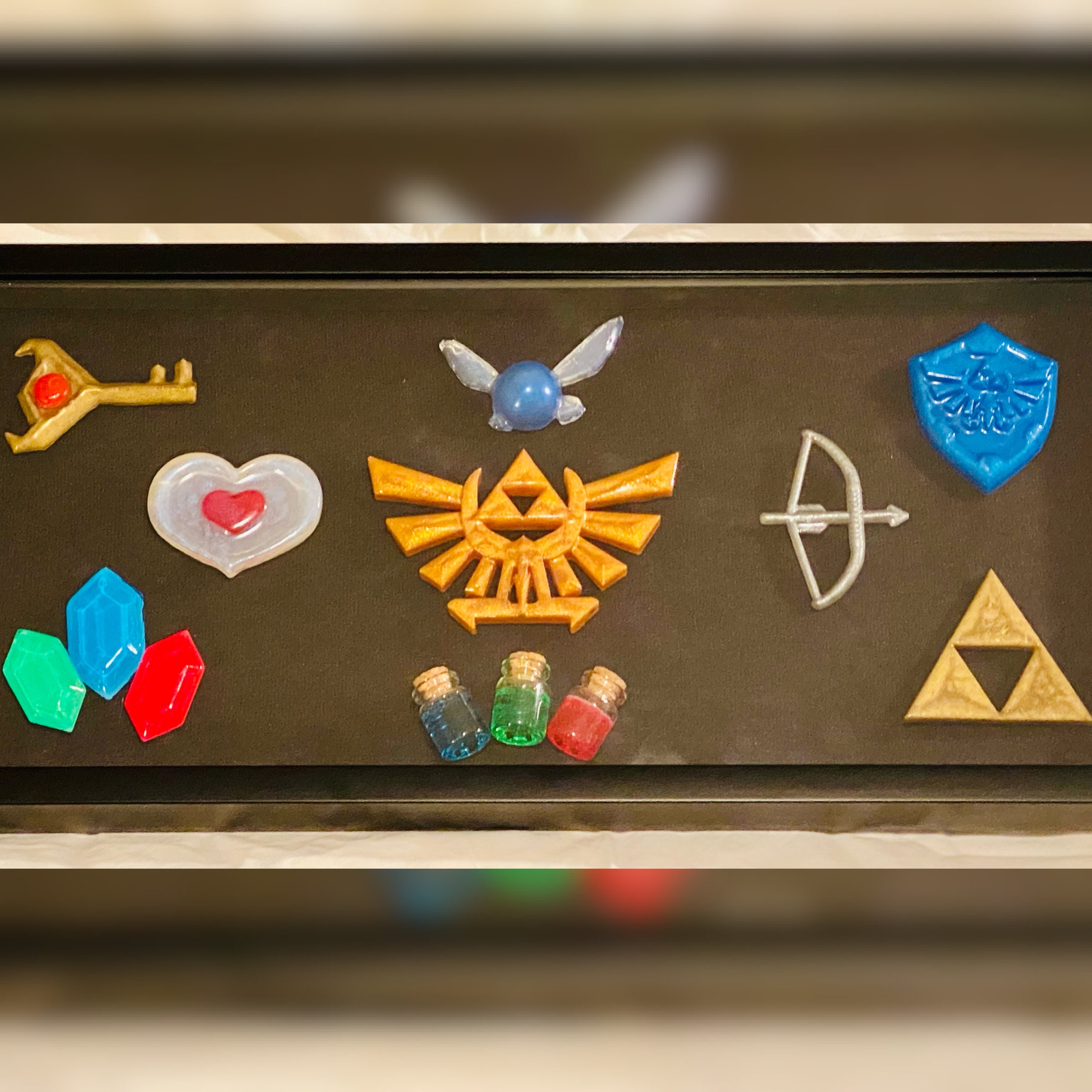 Legend of Zelda Shadowbox 21 X 10 Black Etsy