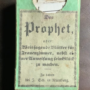 Carte tedesche antiche molto rare per la divinazione - Der Prophet - Inizio 1800 - Occulto - Gabinetto delle curiosità - Cartomanzia - Numerologia
