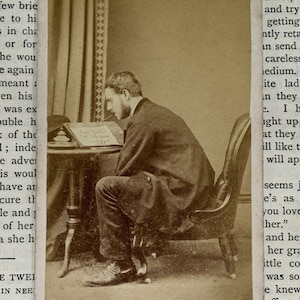Rare Antique Victorian Photo of a Gentleman with No Arms Writing with his Mouth - Medical Interest - Oddity - Curiosity - Carte de Visite