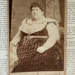 Antique Victorian Fat Lady Cabinet Photo - Social History - Circus - Medical Interest - Oddity - Curiosity