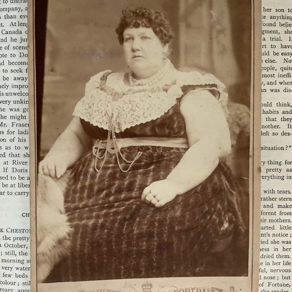 Rare Antique Victorian Fat Lady Cabinet Photo - Social History - Circus - Medical Interest - Oddity - Curiosity