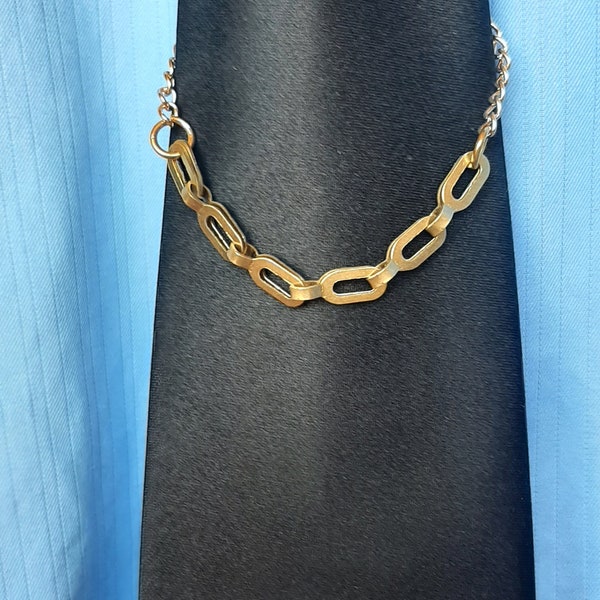 Brass Tie Chain...Industrial look...Tool Box Tie Chain