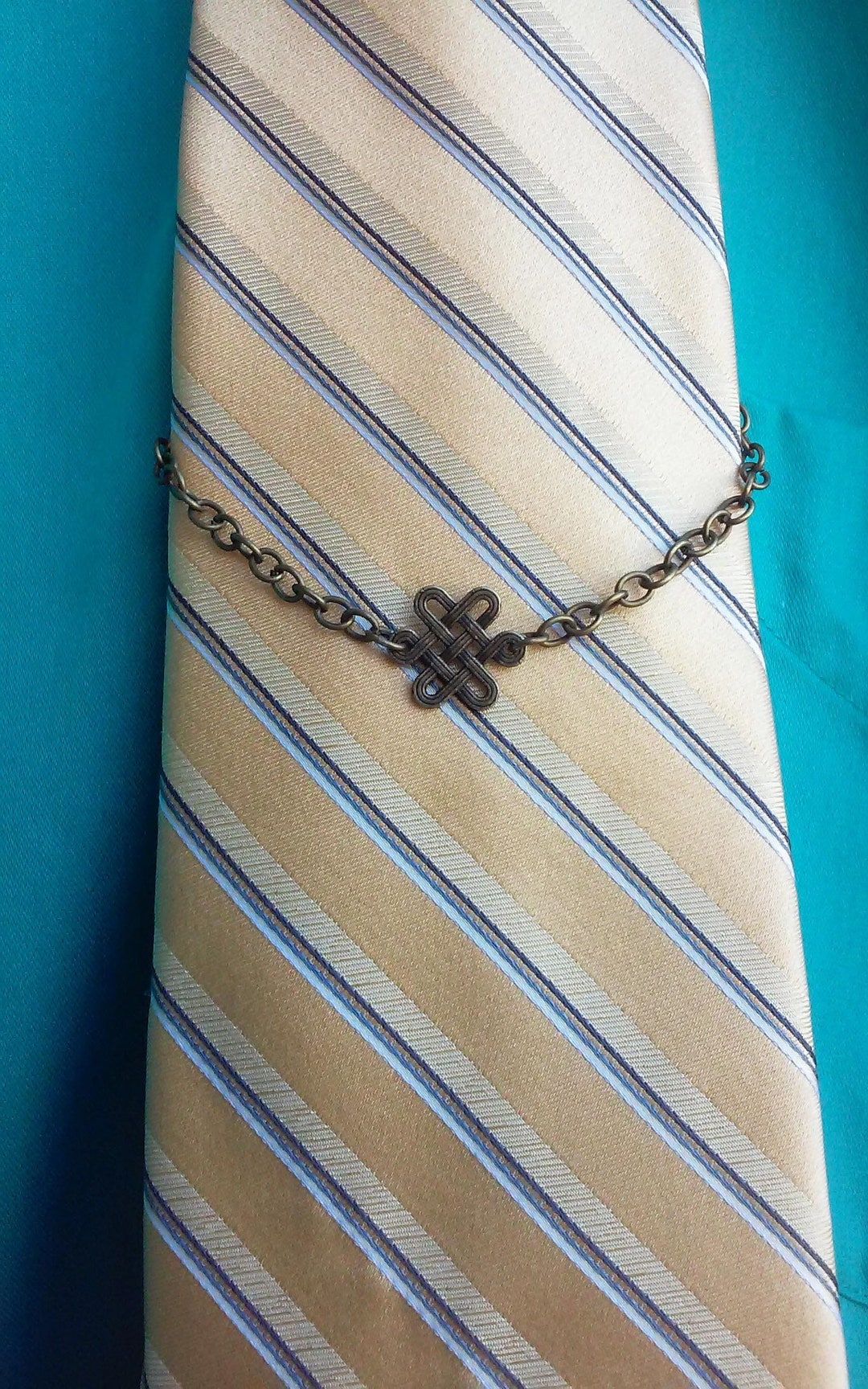 Men's Tie Chain...bronze Finished Tie Chain...celtic Knot Etsy