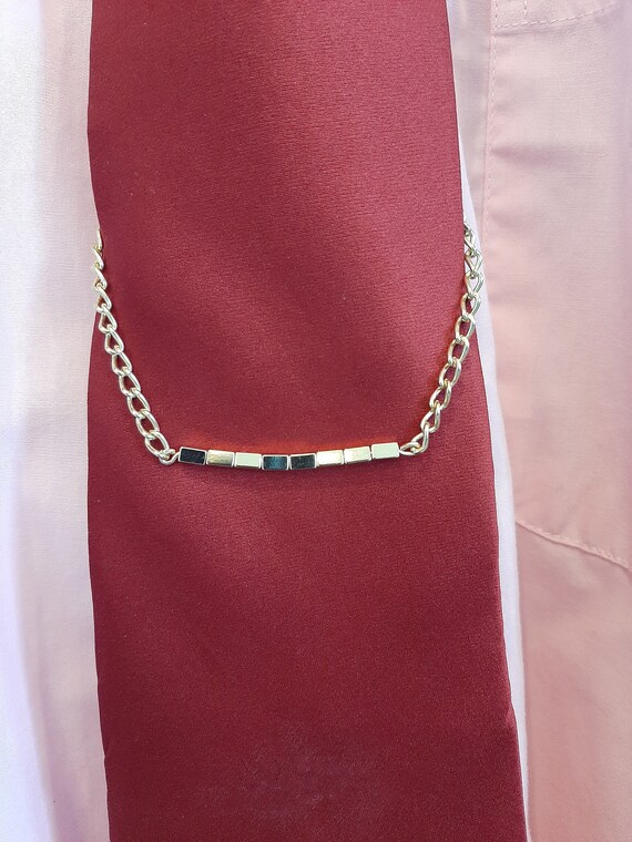 Tie Chain Tie Bar Gold Plate and Brass Valentine's Day Etsy