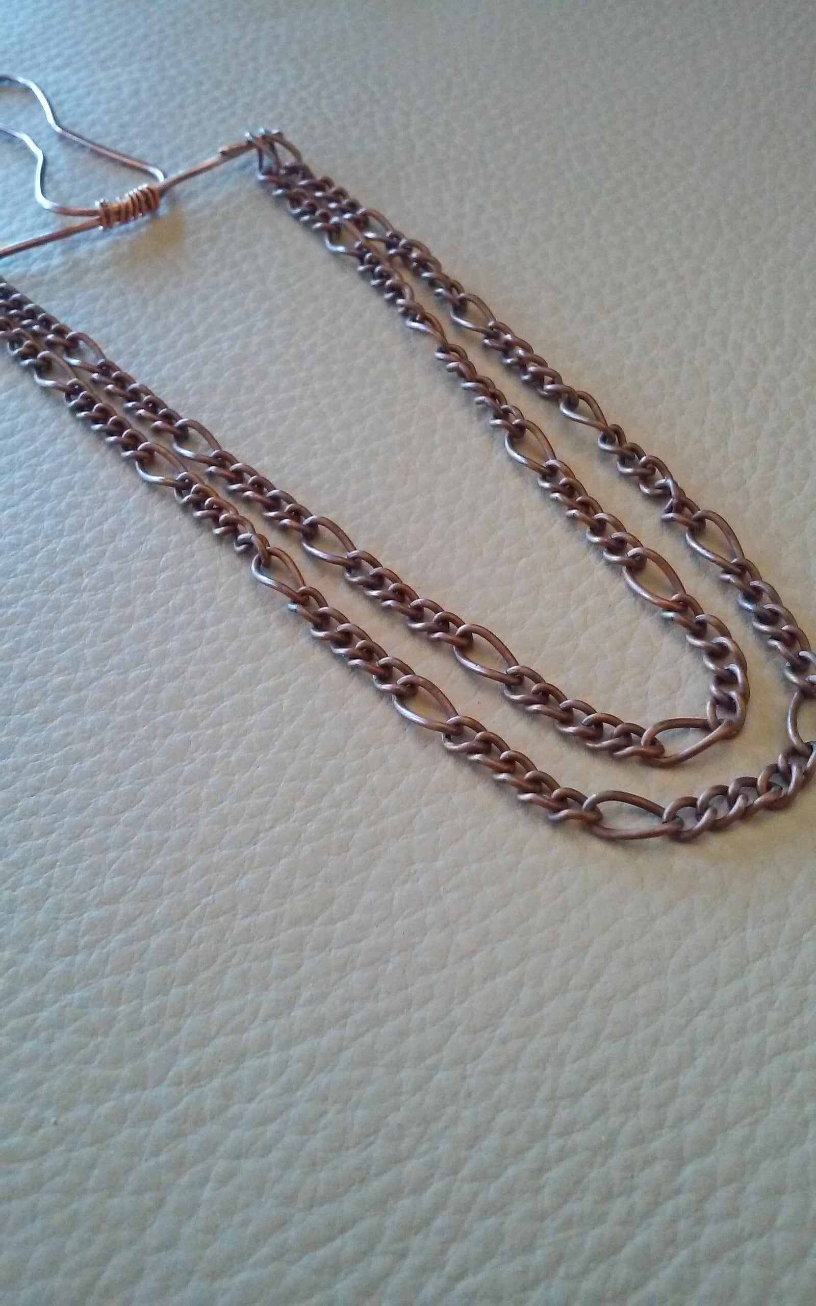 Men's Tie Chain, Tie Bar, Bronze Finish, Double Chain, Handmade Etsy