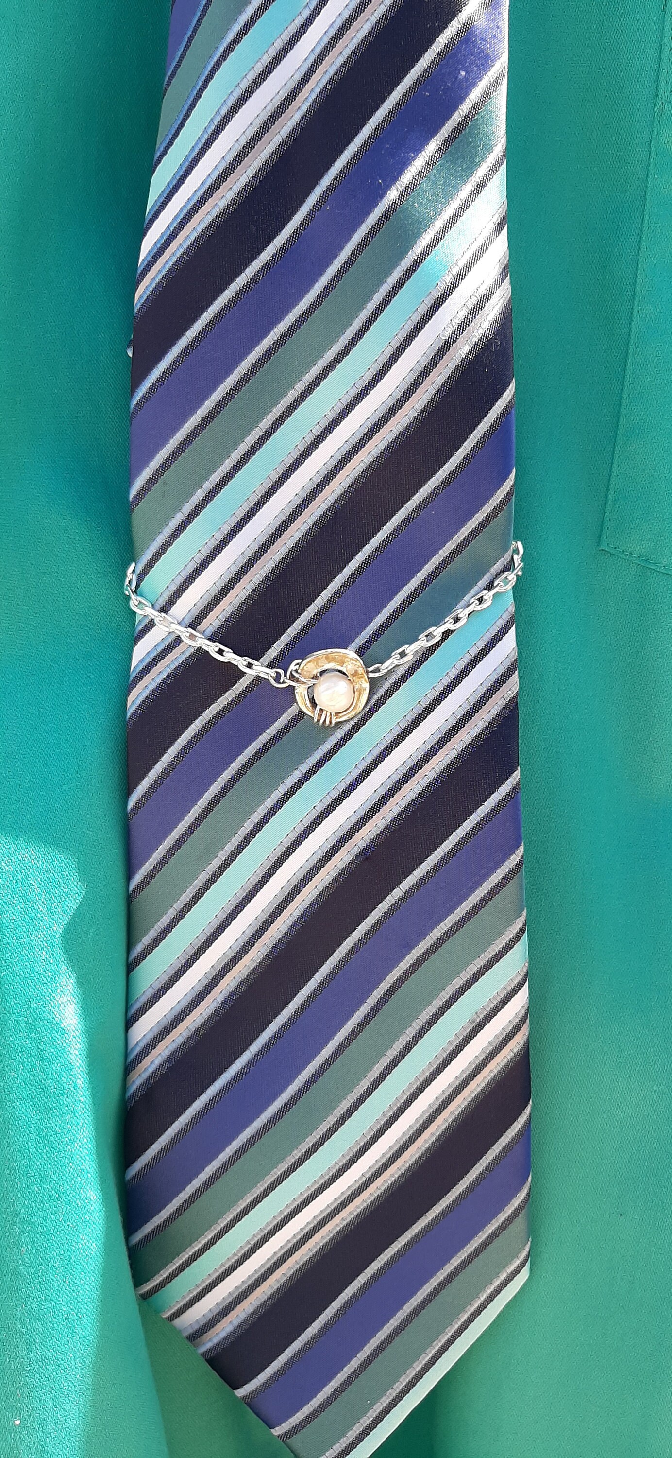 Men's Tie Chain...Men's Gifts...Pearl Tie Etsy.de