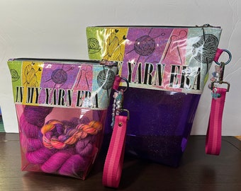 In My Yarn Era Project Bag - TS Inspired - Unique Vinyl - Customized - Free Shipping - You pick vinyl color - Wristlet included!