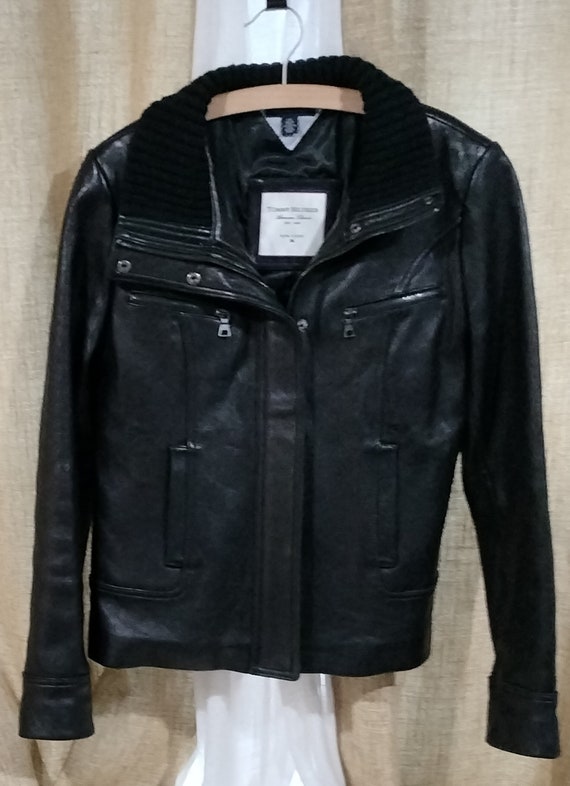 Tommy Hilfiger Black Leather Biker Jacket