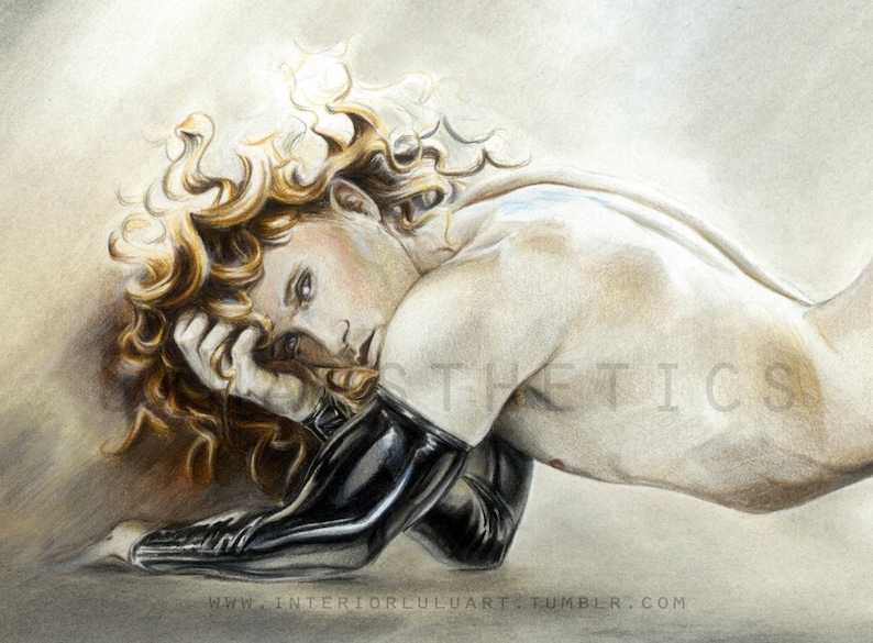 Erotic Art bondage Male Nude Limited Edition 210 Homoerotica Gicl\u00e9e Print of Illustration: Slippage Print on cotton rag Male Erotica