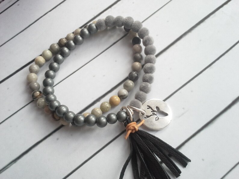 Begging bracelet jade glass beads wooden beads tassel antler deer unique