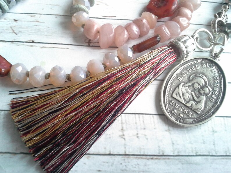 Charm Necklace Jade Glass beads