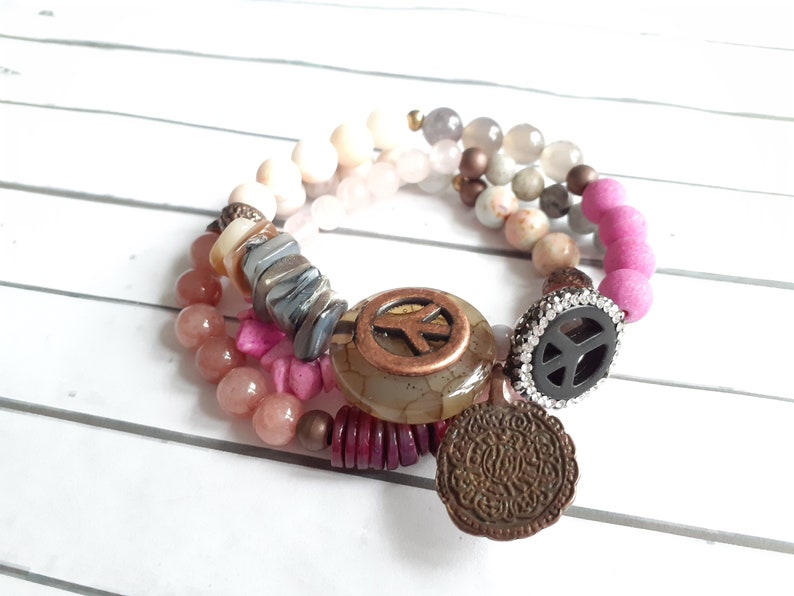Beaded bracelet begging bracelet set of 3 piece