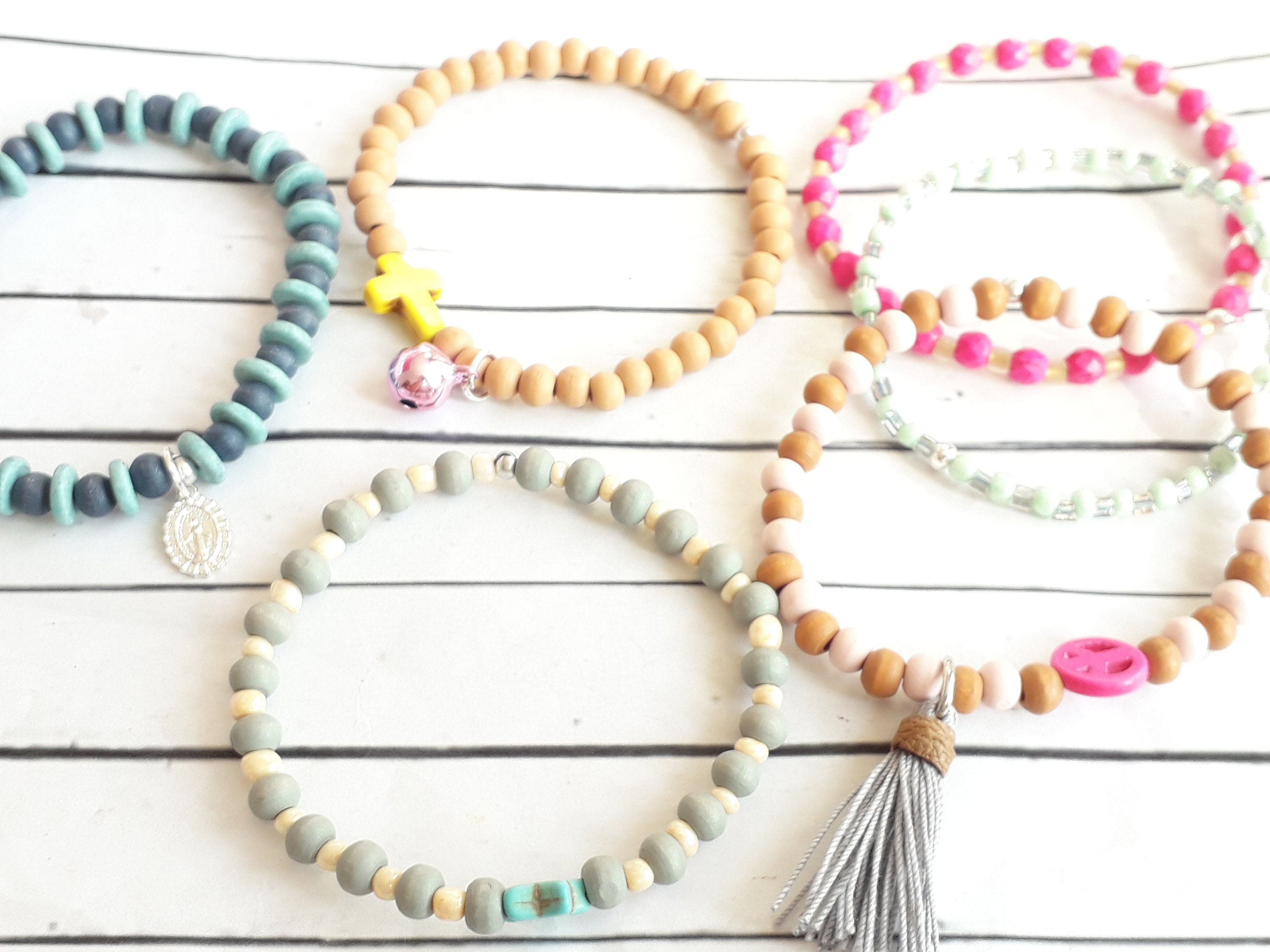 Pulsera perla 6 piezas suplican pulsera de encanto Etsy