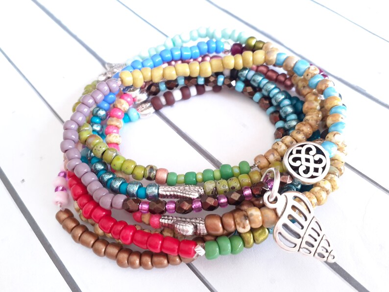 Charm bracelet Beaded bracelet jewelry bracelet 7 part