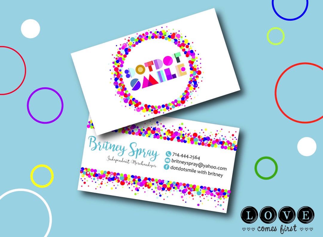 Personalized Business Cards Dot Business Cards Smile Etsy