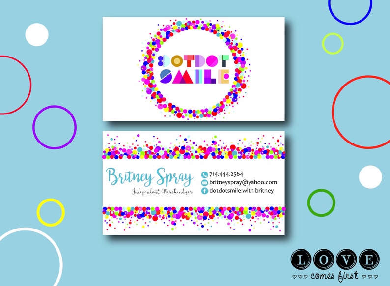 Personalized Business Cards Dot Business Cards Smile Etsy