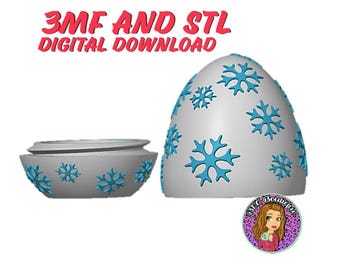 Christmas Egg container .3mf / .STL File for 3D Printing