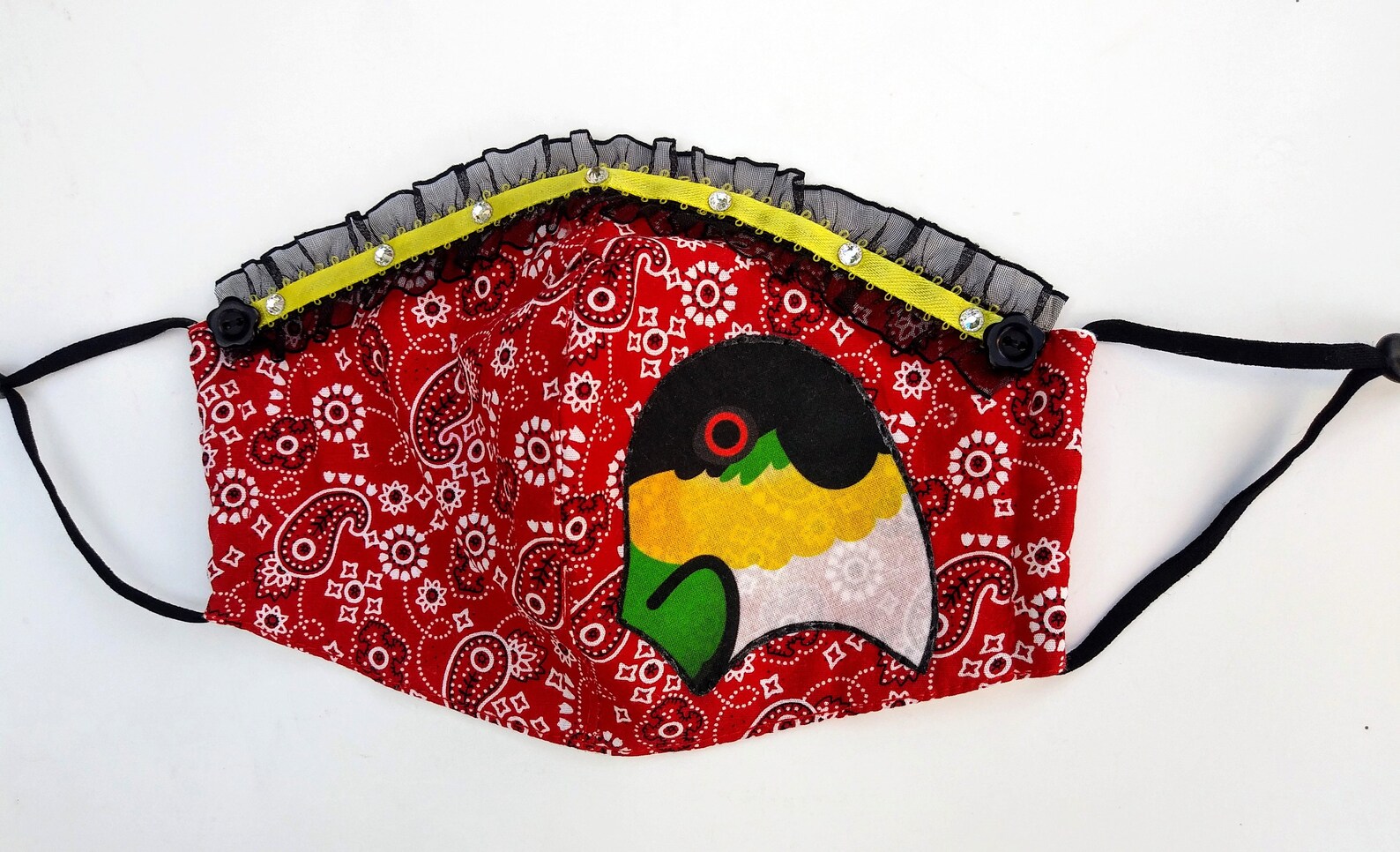 Black Headed Caique Parrot Face Mask Reusable Washable Etsy