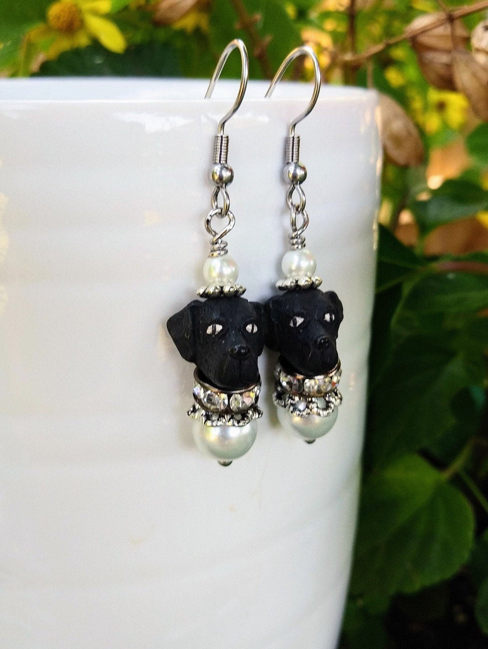 black labrador earrings