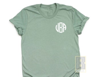 Monogram TShirt | Personalized Monogram Unisex Tee | Engagement Gift for Bridal Party | Wedding Shirt