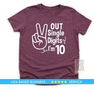 10th birthday Shirt, 10 Years of Awesome, 10th Personalized Gifts, Kids Birthday Tie-Dyed T-Shirt, 10 Year Old Birthday Shirt Boy Burgundy