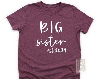 New Big Sister Shirt, Big Sister Announcement, Big Sister Reveal, big sis, baby announcement