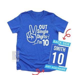 10th birthday Shirt, 10 Years of Awesome, 10th Personalized Gifts, Kids Birthday Tie-Dyed T-Shirt, 10 Year Old Birthday Shirt Boy Blue