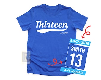 13th Birthday TShirt, Thirteen Year Old Birthday Girl Shirt, 13 Year old Birthday Gift, Teenager Birthday Gift