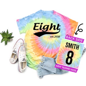 8th Birthday Shirt, 8th Birthday Girl Boy TShirts, Custom Eight Year Old Birthday Girl Shirt, 8 Year old Birthday Gift
