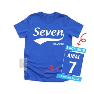 Birthday Shirt for Boys, 7th Birthday TShirt, 7th Year Old Birthday Girl Shirt, 7 Year old Birthday Gift, Seventh Birthday Gift