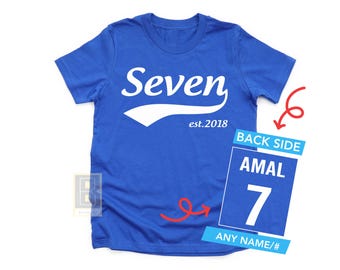 Seven Birthday Shirt, 7th Birthday TShirts, 7th Year Old Birthday Girl Shirt, 7 Year old Birthday Gift, Seventh Birthday Gift