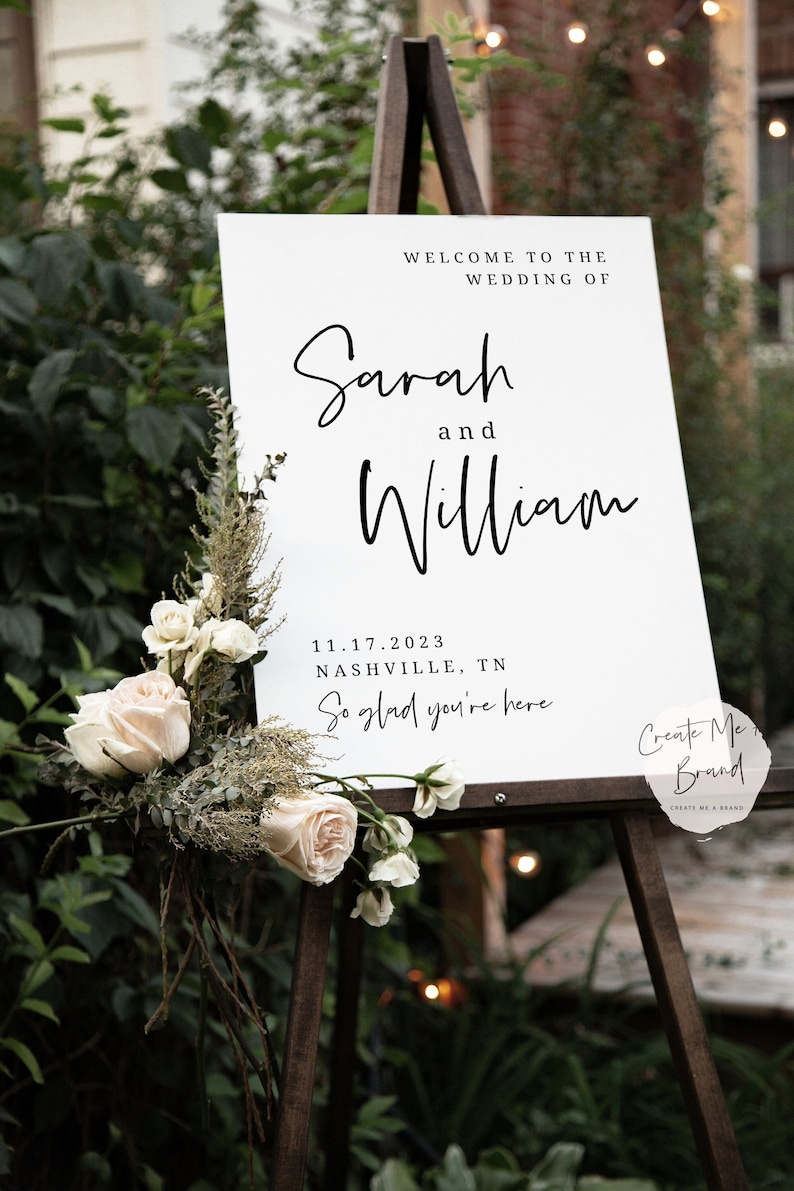 Wedding Welcome Sign Template DIY Welcome Wedding Party Sign image 1