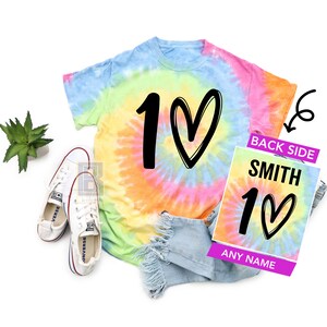 Personalized 10th birthday Shirt, Custom 10 Year Old Kids Birthday Shirt, Birthday Gifts, Girl Tie-Dyed T-Shirt, double digits Birthday Girl