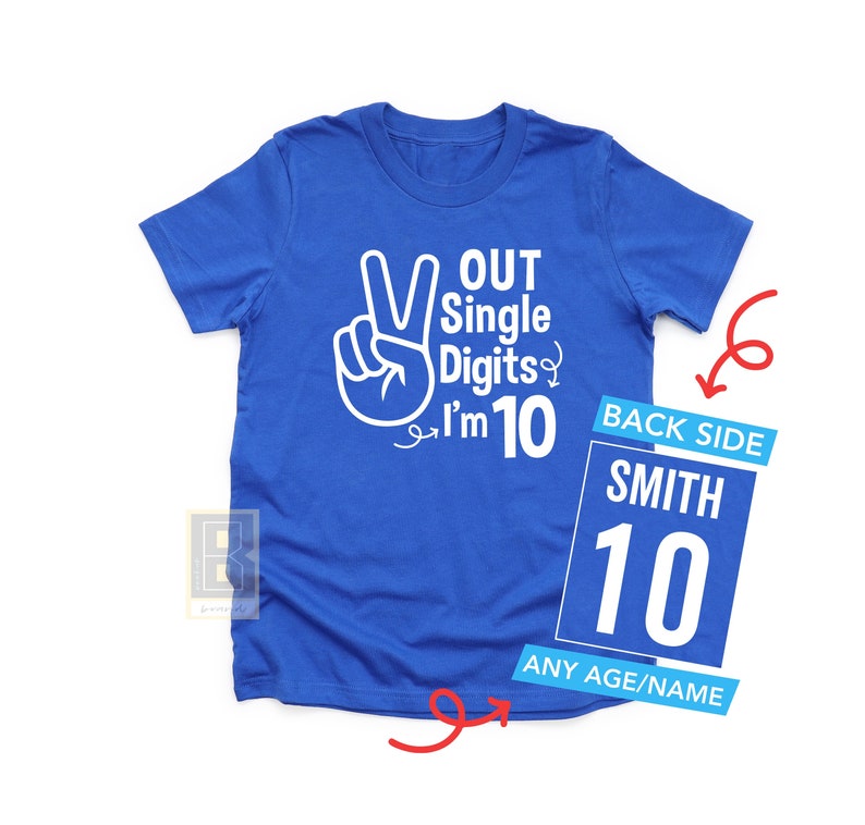 10th birthday Shirt, 10 Years of Awesome, 10th Personalized Gifts, Kids Birthday Tie-Dyed T-Shirt, 10 Year Old Birthday Shirt Boy Blue