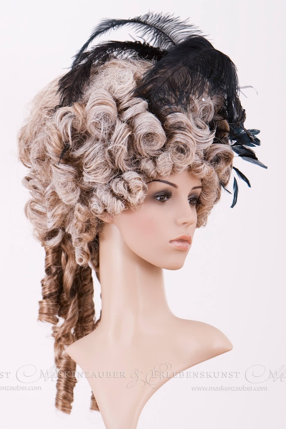 Rococo Wig / Gothic Wig / Marie Antoinette / Black-grey - Etsy