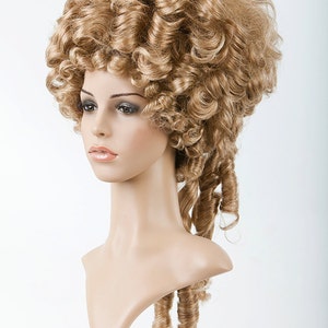 Marie Antoinette Wig // Rococo Wig // Historical Wig // Baroque // Carnival // Mardi Gras Curly Wig Blonde image 2