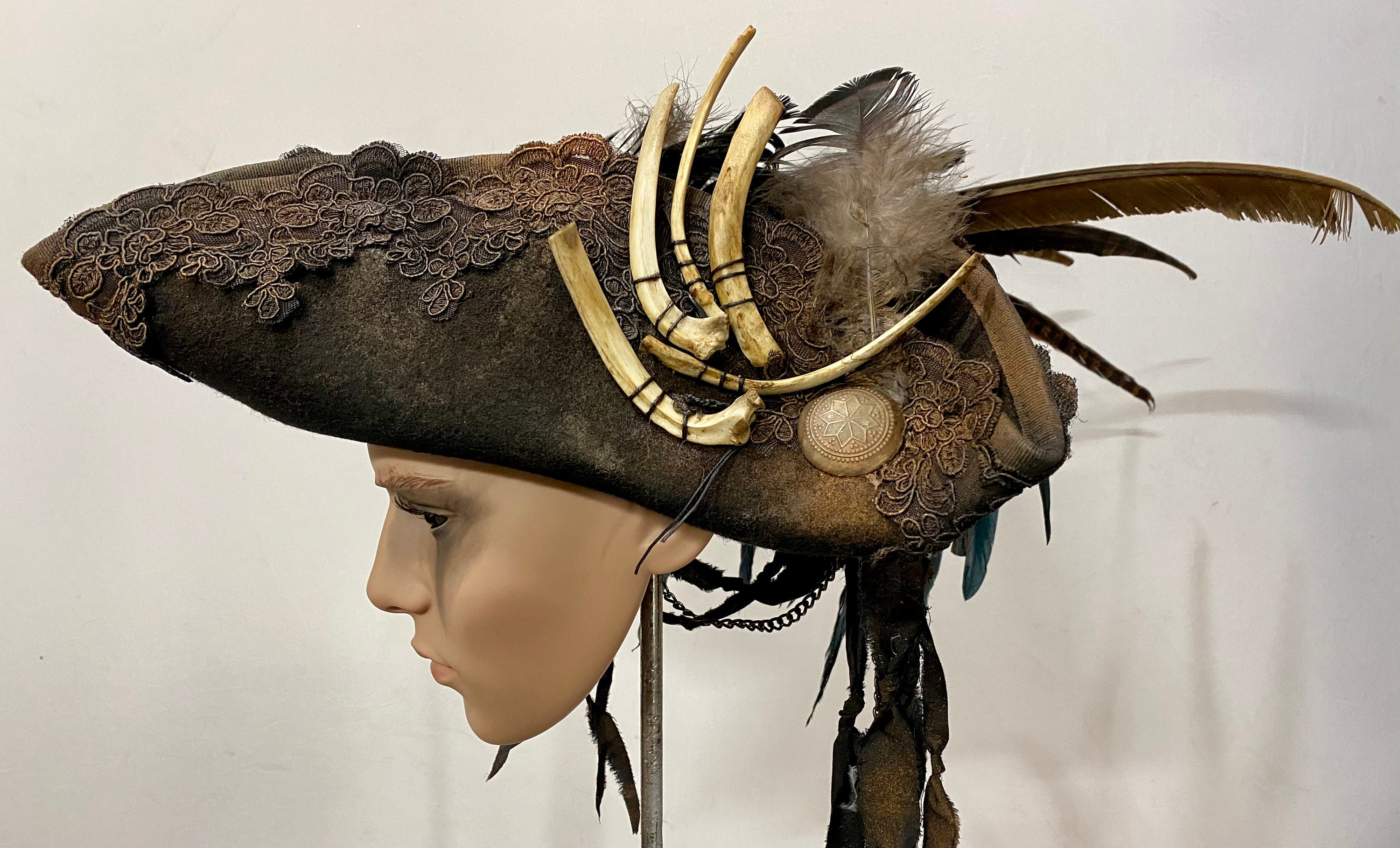 Sombrero pirata de fantasía para mujer / Belladona / Sombrero de disfraz de  pirata steampunk -  México