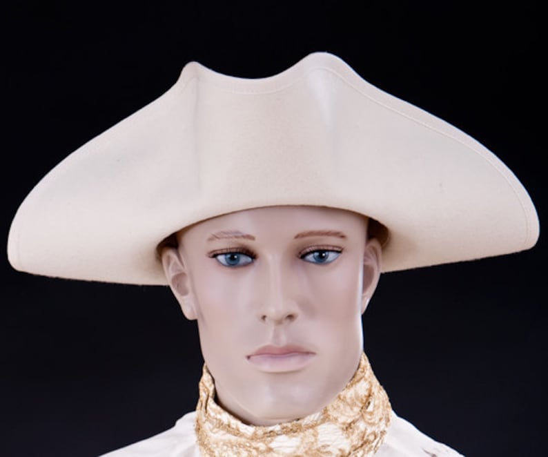 Tricorn / Dreispitz weiss / Historical Hat Baroque Rococo / Etsy