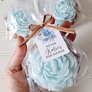 Shower Game Prizes for Baby Sprinkles and Bridal Showers, Peony Flower Soaps, Floral Theme, Set of 12