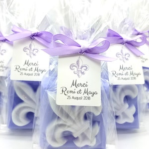 Fleur de lis Soap, France Theme, Paris Theme Baby and Bridal Shower Favors, French Bathroom Decor, Lavender Party Favors, Mardi Gras 9Favors