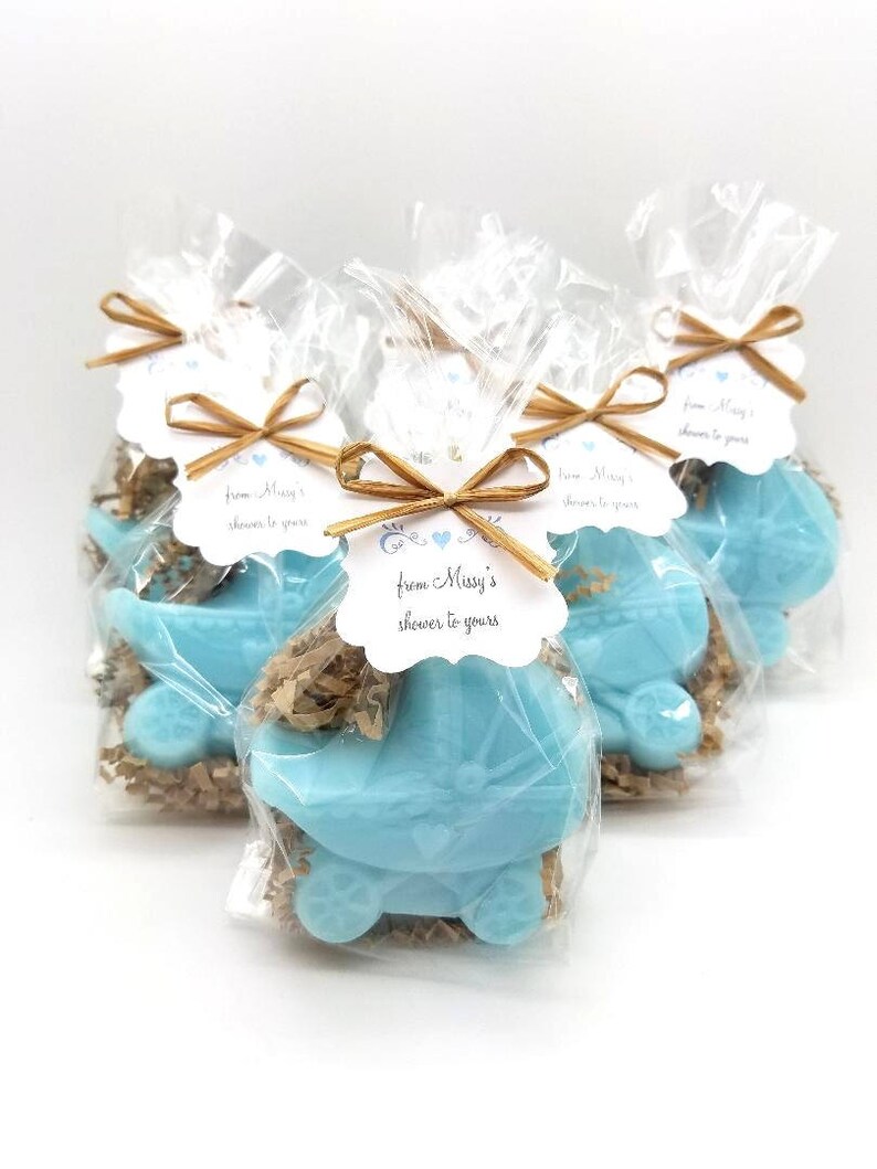 Handmade Soap Favor Rustic Baby Shower Baby StrollerCarriage Soap 12 Favors Baby Sprinkle Baby Shower Favors with Custom Tags