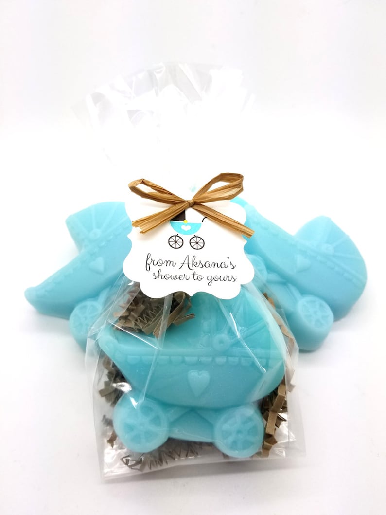 Handmade Soap Favor Rustic Baby Shower Baby StrollerCarriage Soap 12 Favors Baby Sprinkle Baby Shower Favors with Custom Tags