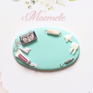 badge dentiste, assistante dentaire personnalisé en fimo