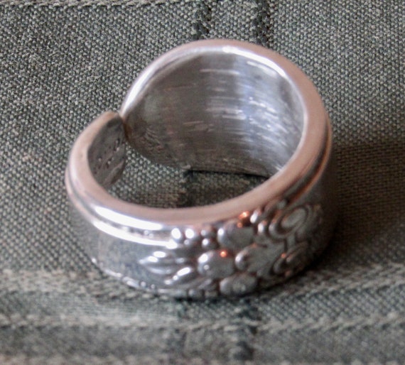 Vintage Spoon Ring-Vintage Flatware-Vintage Spoon-Antique Spoon Ring- Silver Spoon Ring-Carnation Floral Ring
